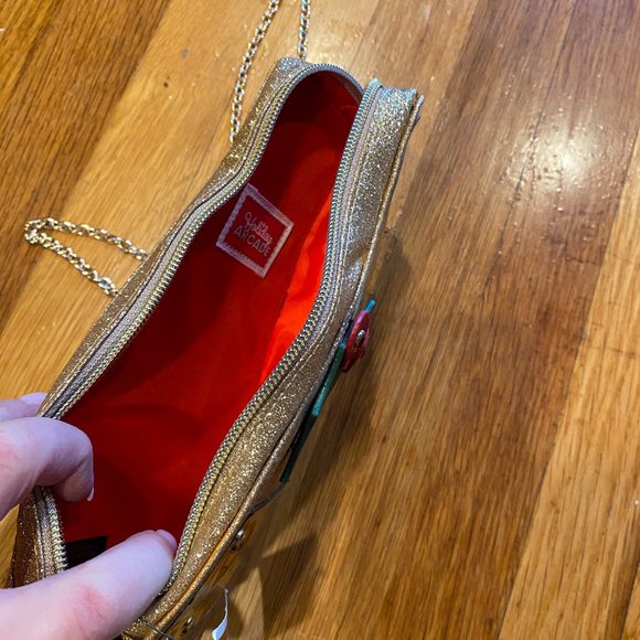 Figural Gold Champagne Bottle "Bubbles" Crossbody Holiday Bag NWT - Picture 8 of 8